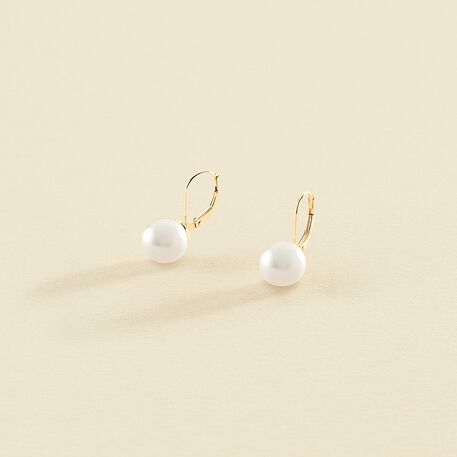 Long earrings PERLYS - Pearl / Gold - All earings  | Agatha