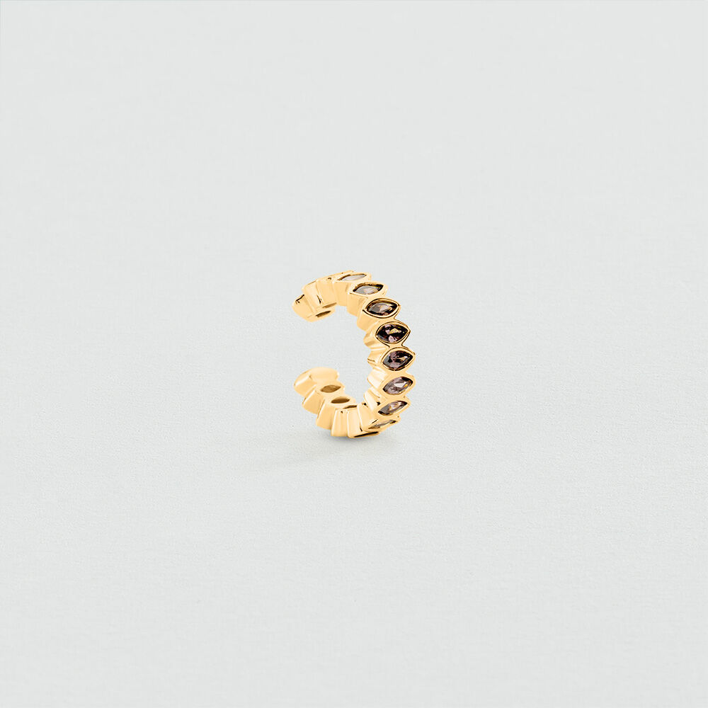 Earcuff LUCKY - Brown / Gold - Earrings  | Agatha