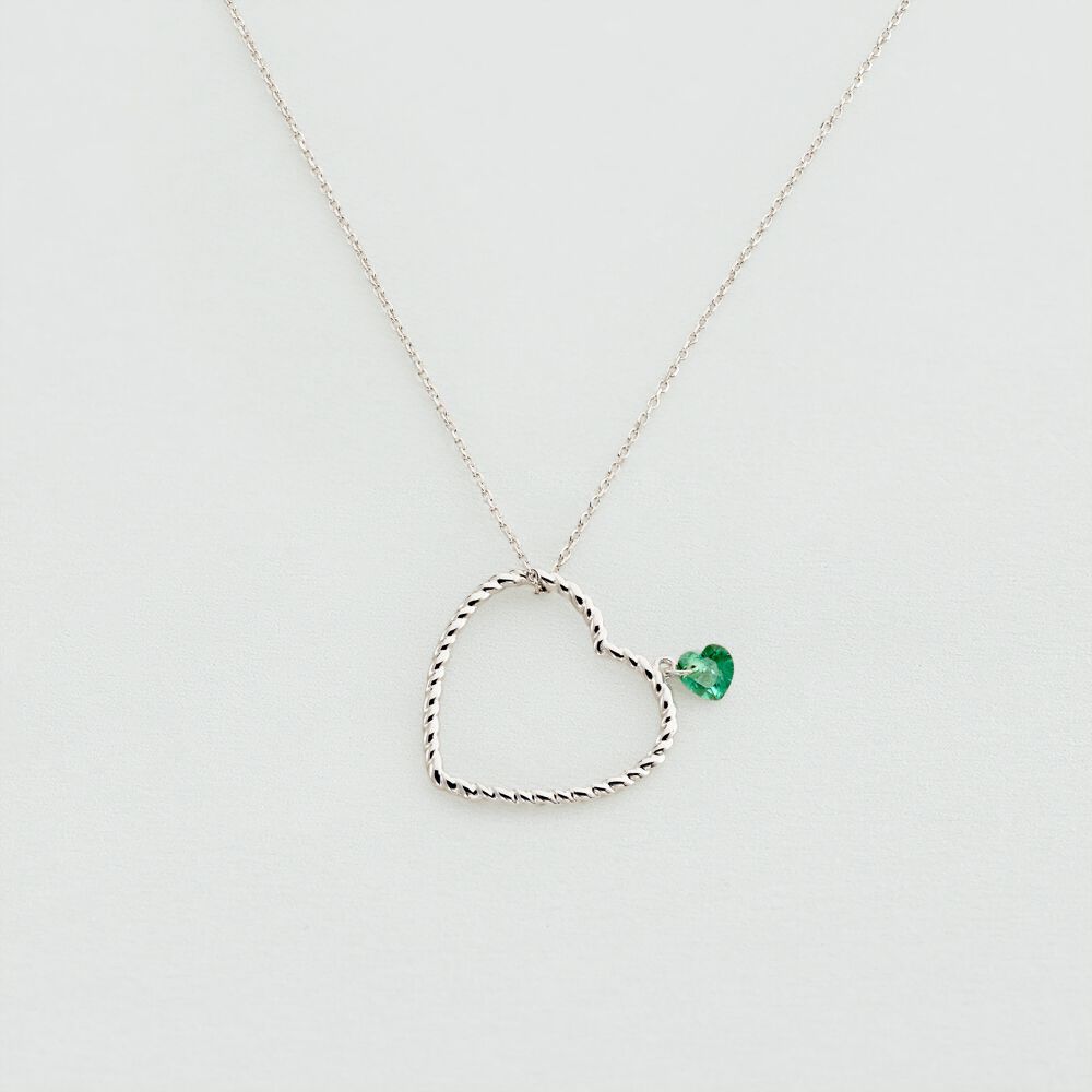 Mid-length necklace BEGUIN - Green / Silvered - Outlet  | Agatha