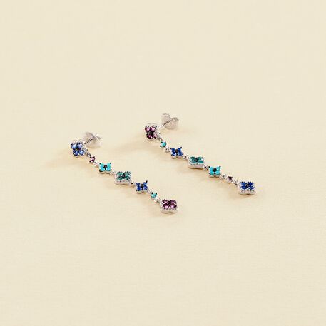 Long earrings BELOVED - Multicolor / Silver - All jewellery  | Agatha