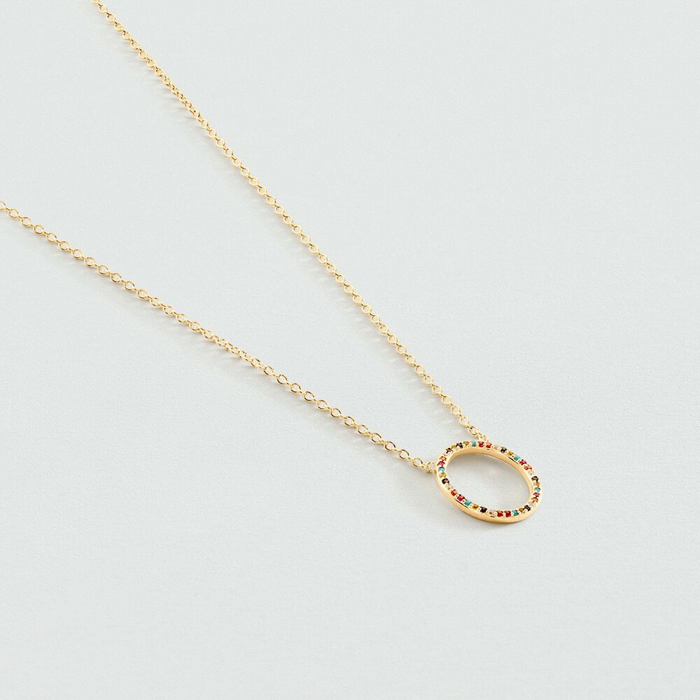 Choker necklace RAINBOW - Multicolor / Gold - Choker necklace  | Agatha