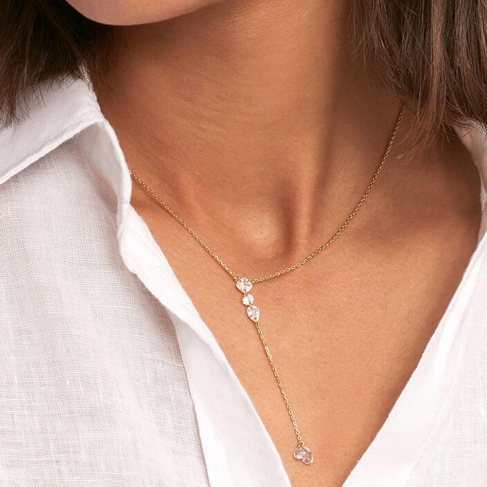 Mid-length necklace PETILLE - Crystal / Golden - All jewellery  | Agatha
