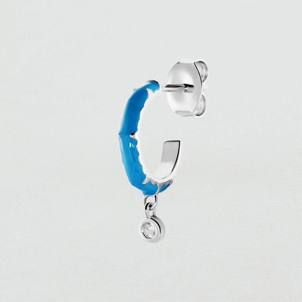 Hoop piercing JUNGLY - Blue / Silver - Outlet  | Agatha