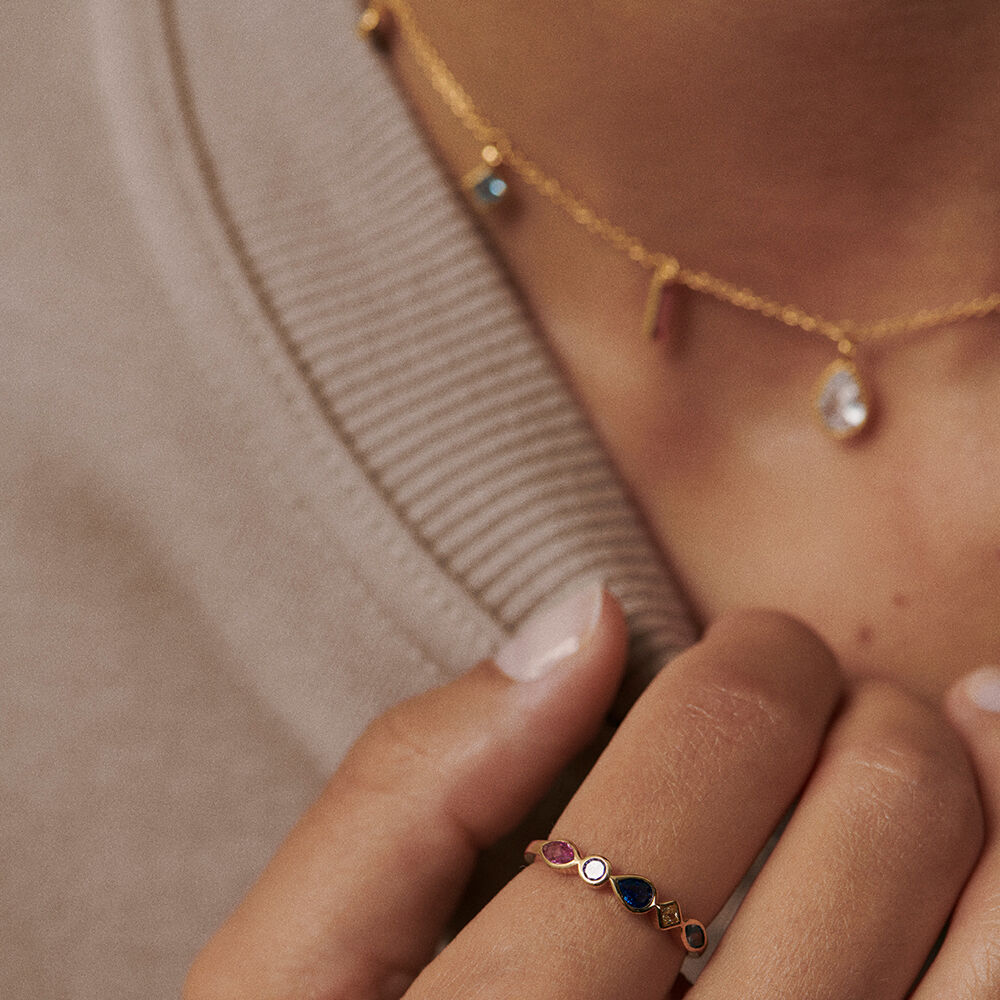 Choker necklace RAINBOW - Multicolor / Gold - All jewellery  | Agatha