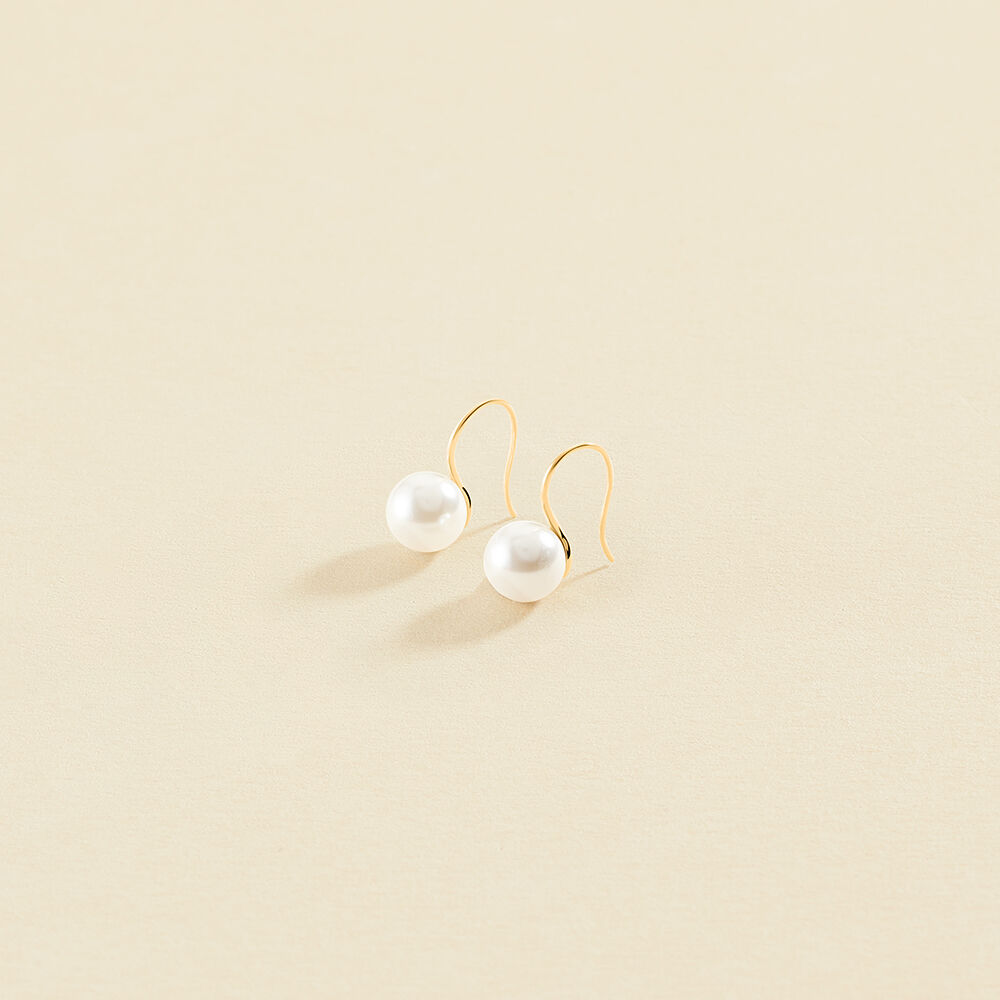 Long earrings EAR8PEARLY - Pearl / Gold - All jewellery  | Agatha