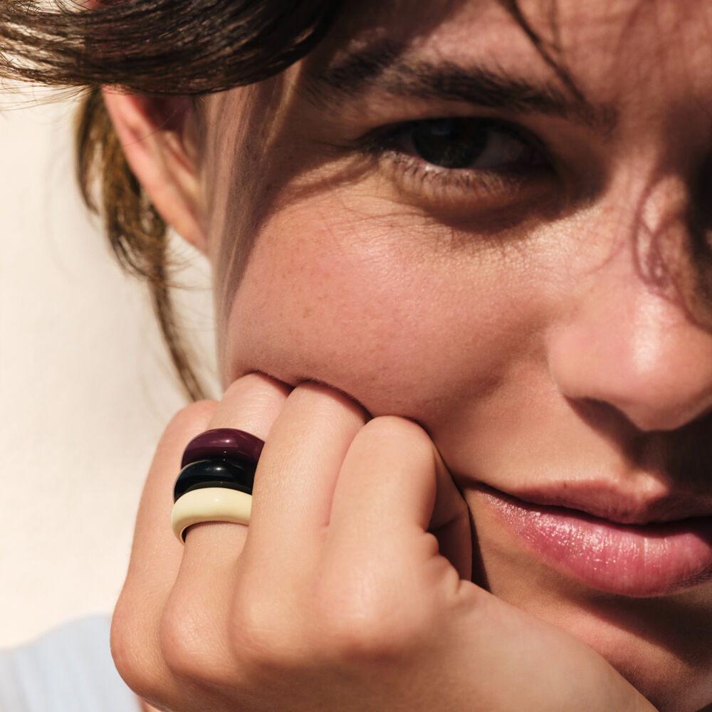 Thin ring LEO - Burgundy / Golden - Leo  | Agatha