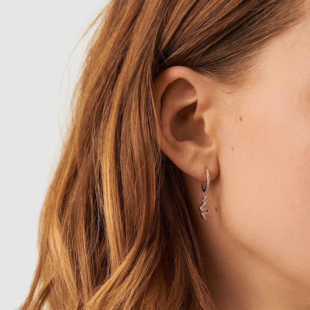 Hoops SNAKE MIX & MATCH - Crystal / Silver - Genuine silver  | Agatha