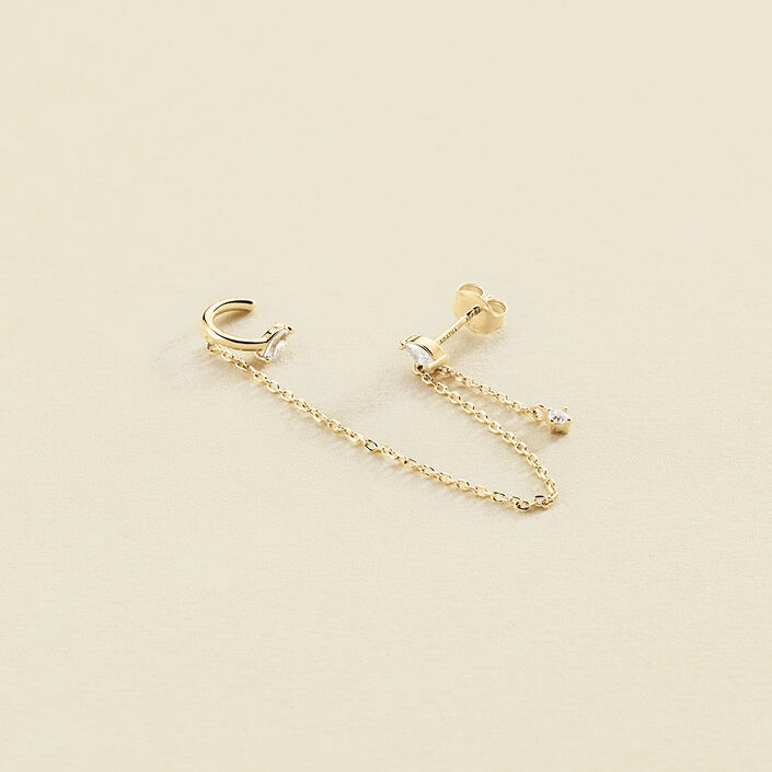 Ear cuff AMAS - Crystal / Gold - All jewellery  | Agatha