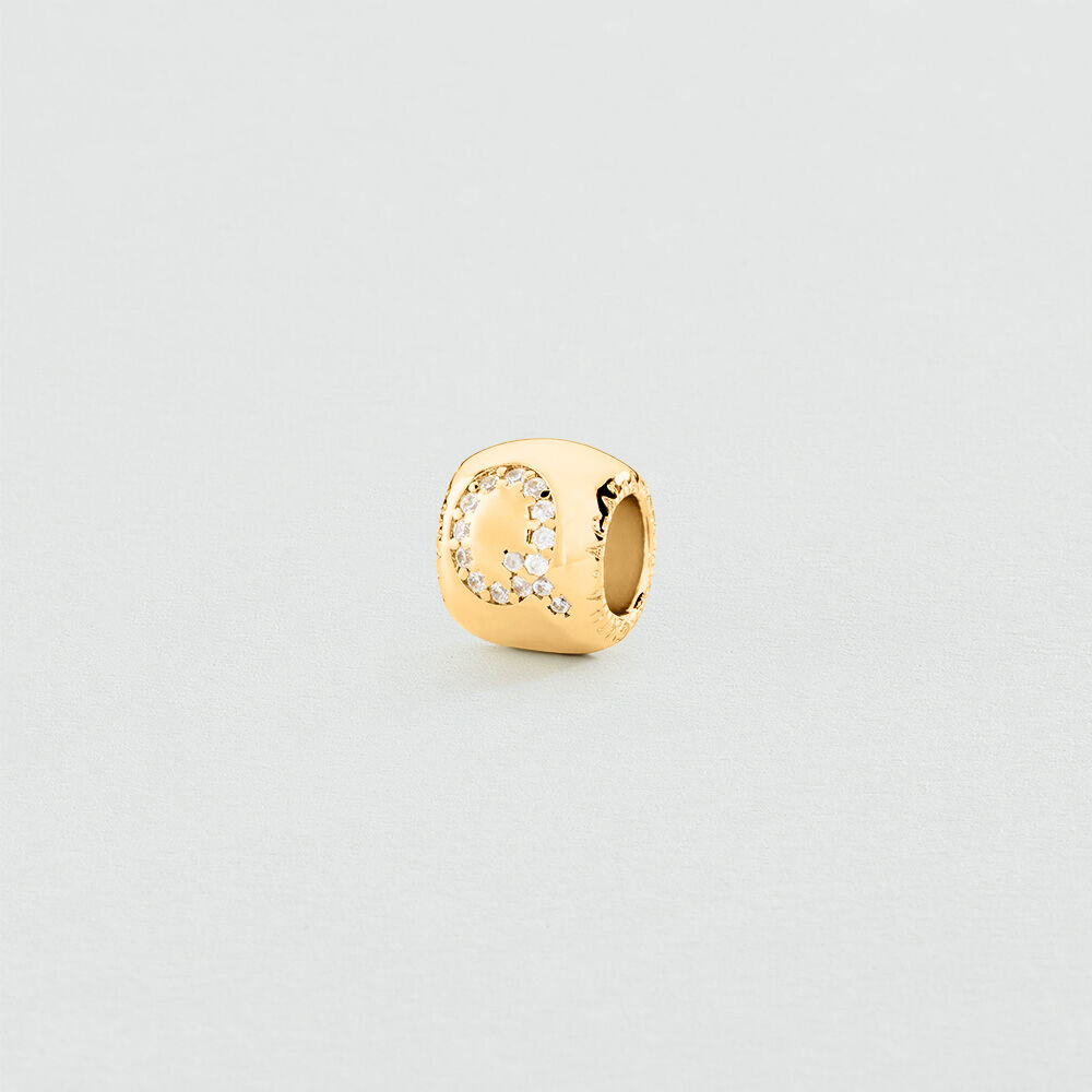 Pendant LUCKY LETTER Q - Crystal / Golden - Jewellery  | Agatha