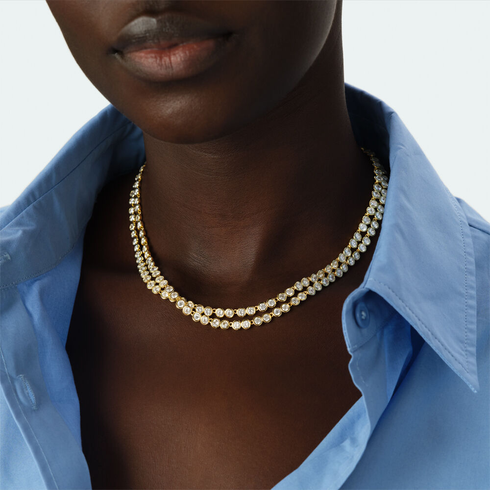 Long necklace SAINT GERMAIN RIVIERE - Crystal / Golden - Jewellery  | Agatha