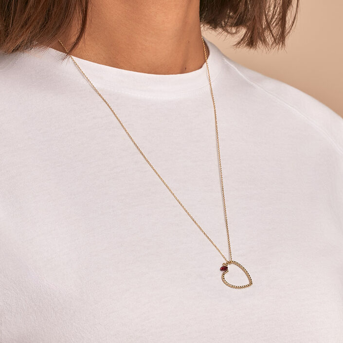 Mid-length necklace BEGUIN - Red / Gold - All jewellery  | Agatha