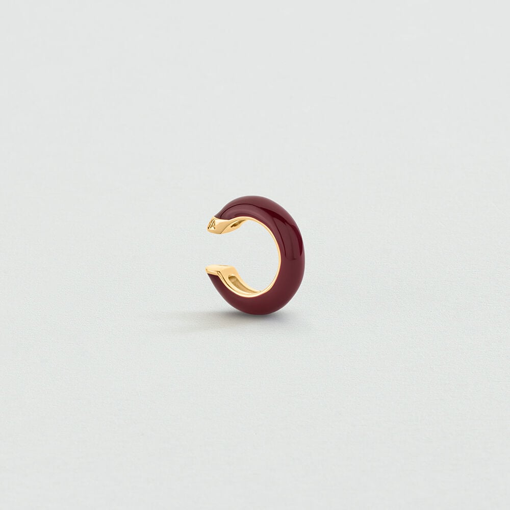 Ear cuff LEO - Burgundy / Golden - Ear cuff  | Agatha