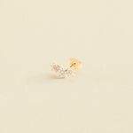 Piercing stud TRIOFLOR - Crystal / Golden - All jewellery  | Agatha