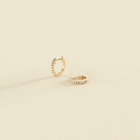 Hoops AUSTRAL - Crystal / Golden - All earings  | Agatha