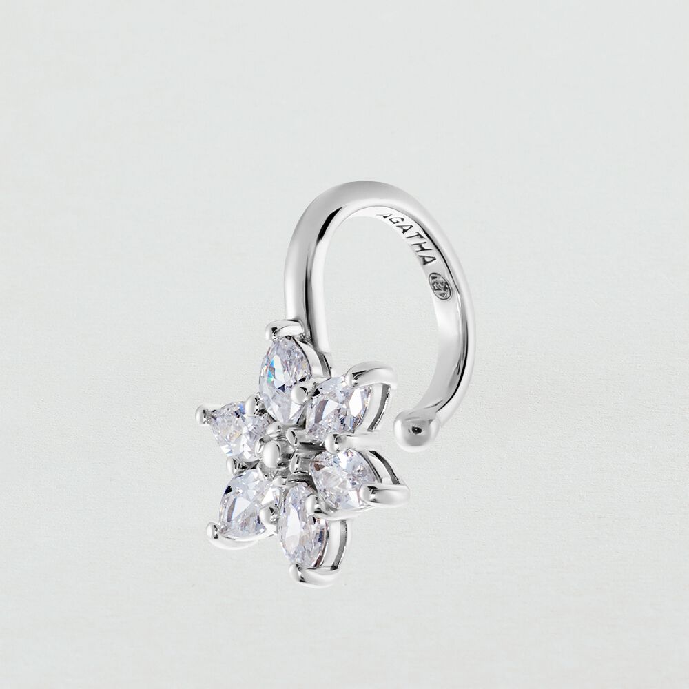 Ear cuff FLORIBEL - Crystal / Silver - Outlet  | Agatha