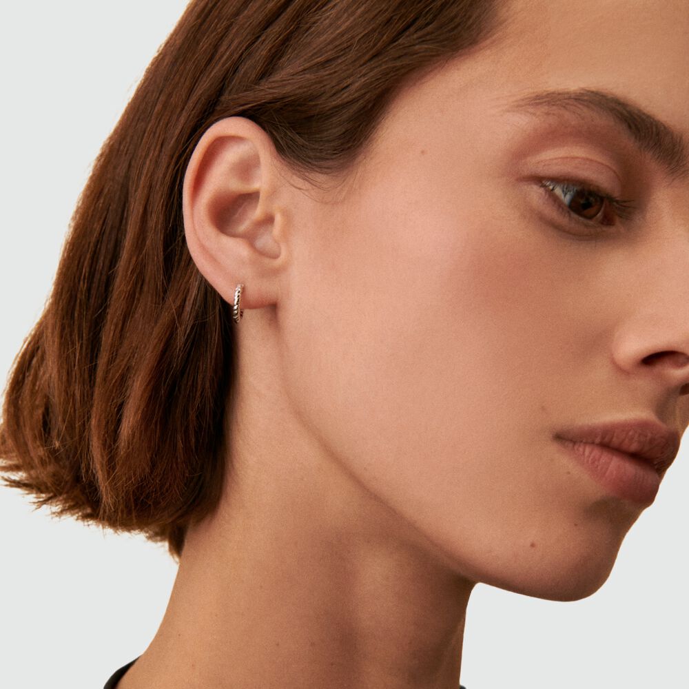 Hoop piercing TRESSEE - Silver - Genuine silver  | Agatha