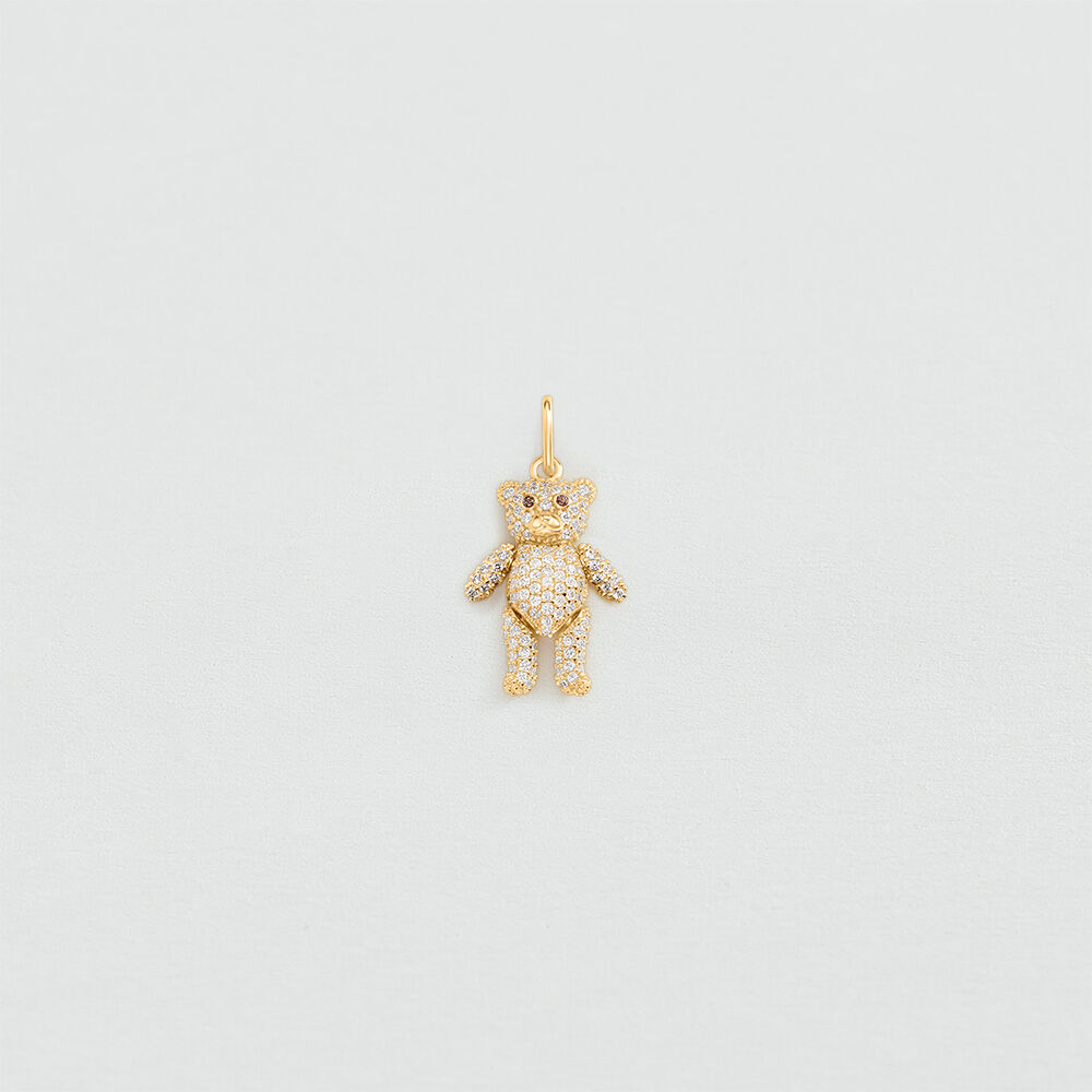Pendant BEAR - Crystal / Golden - Jewellery  | Agatha