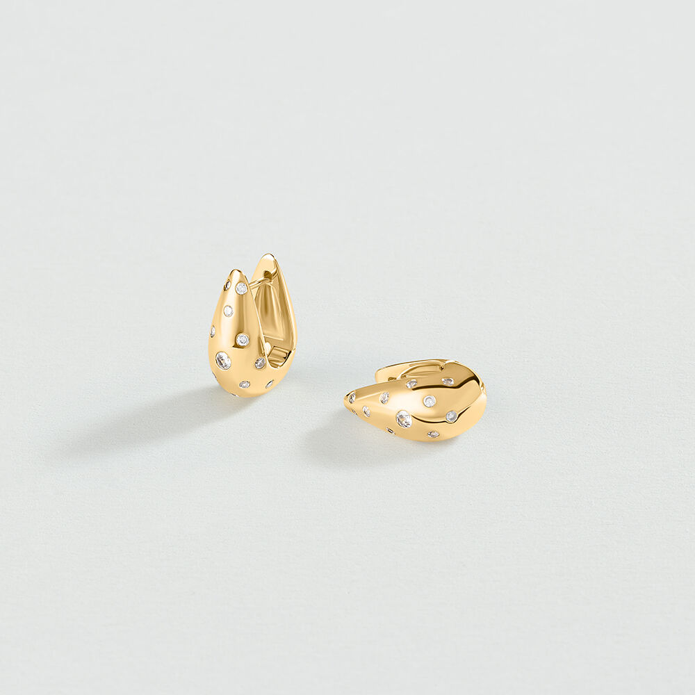 Hoops DANAE - Crystal / Golden - Earrings  | Agatha