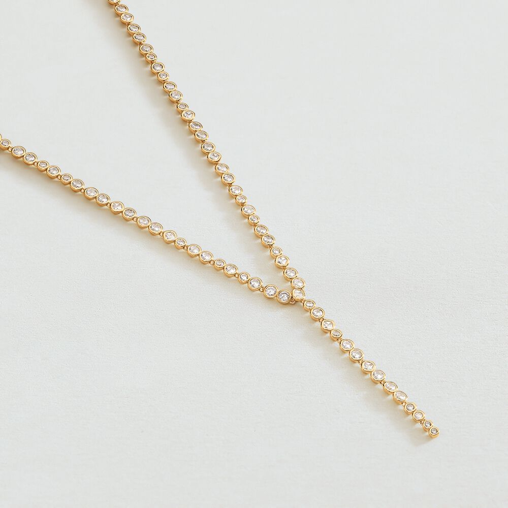 Mid-length necklace ADAMAS - Crystal / Golden - Jewellery  | Agatha