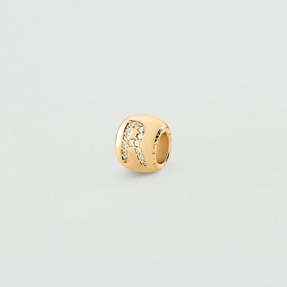 Pendant LUCKY LETTER R - Crystal / Golden - Jewellery  | Agatha