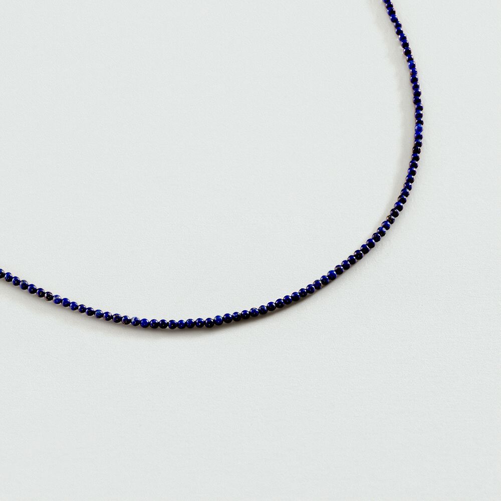 Choker necklace NATURAL STONES - Lapis - Choker necklace  | Agatha