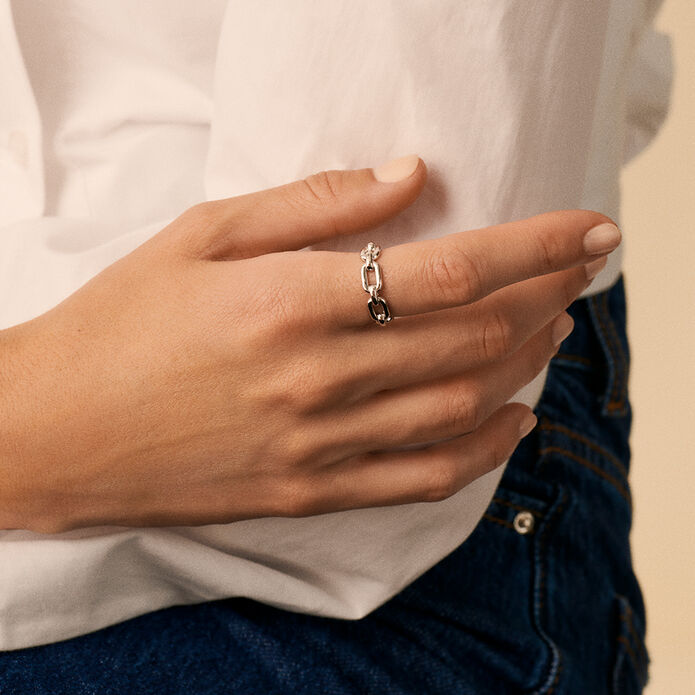 Ajustable ring CHAIN - Silver - Ajustable ring  | Agatha