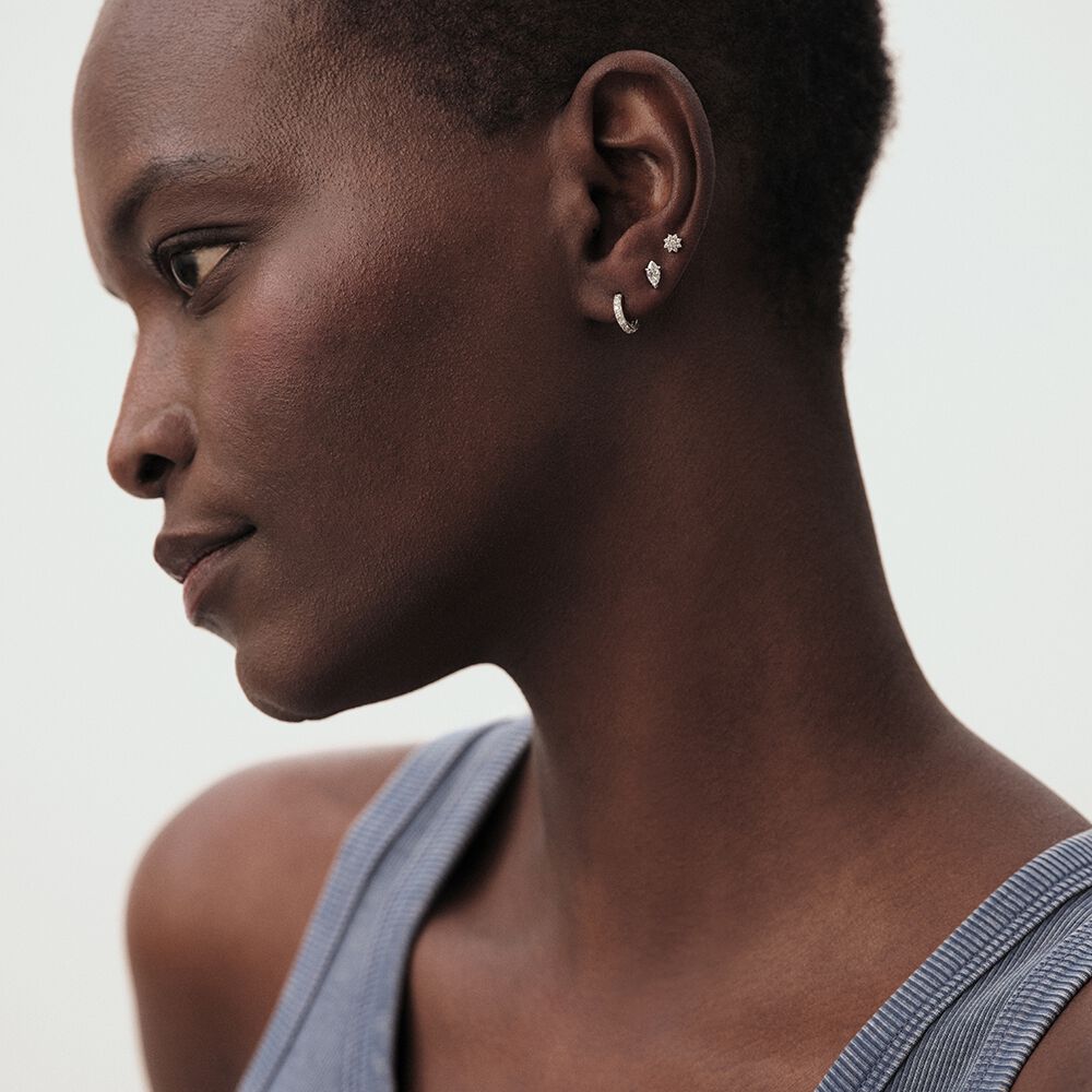 Piercing stud MIX & MATCH - Crystal / Silver - Genuine silver  | Agatha