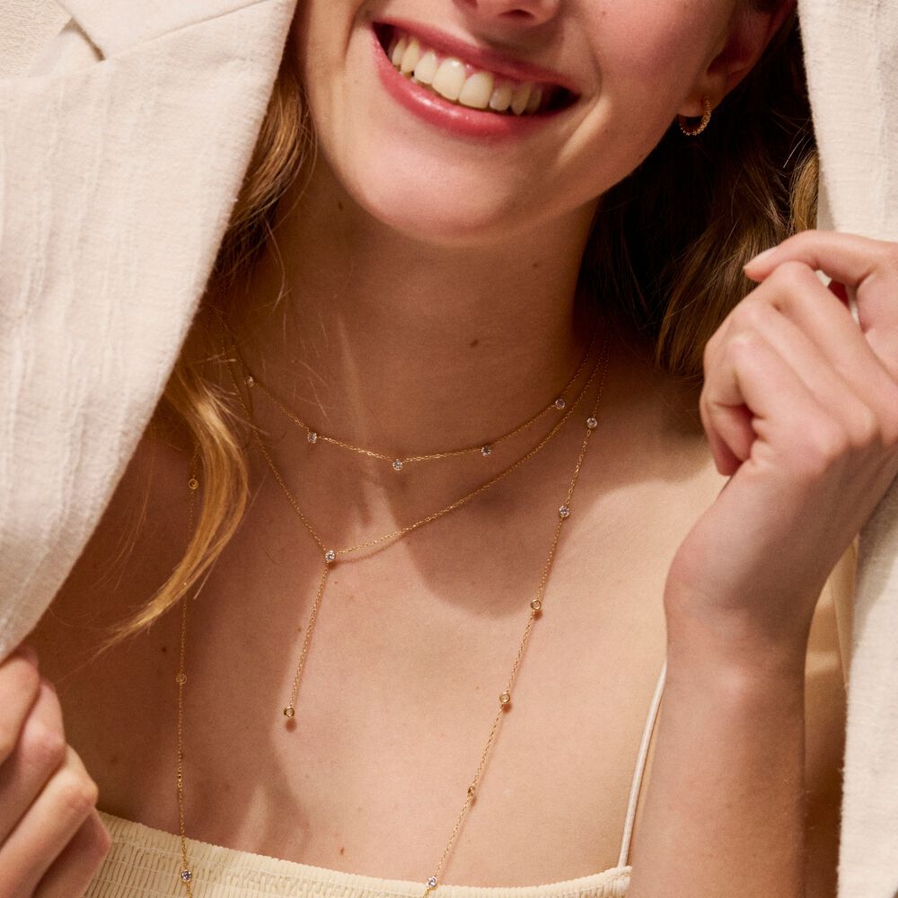 Choker necklace BRILLANT - Crystal / Golden - Choker necklace  | Agatha