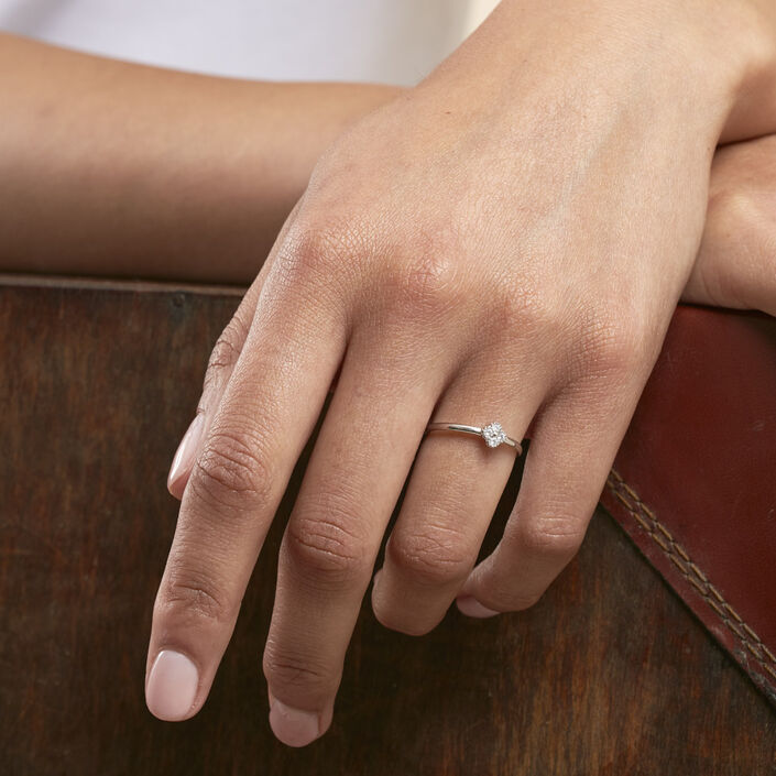Thin ring BELOVED - Crystal / Silver - All jewellery  | Agatha