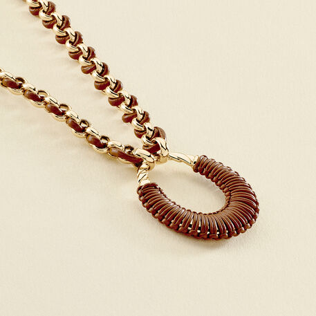 Long necklace TWIGGY - gold / camel - 13:01  | Agatha