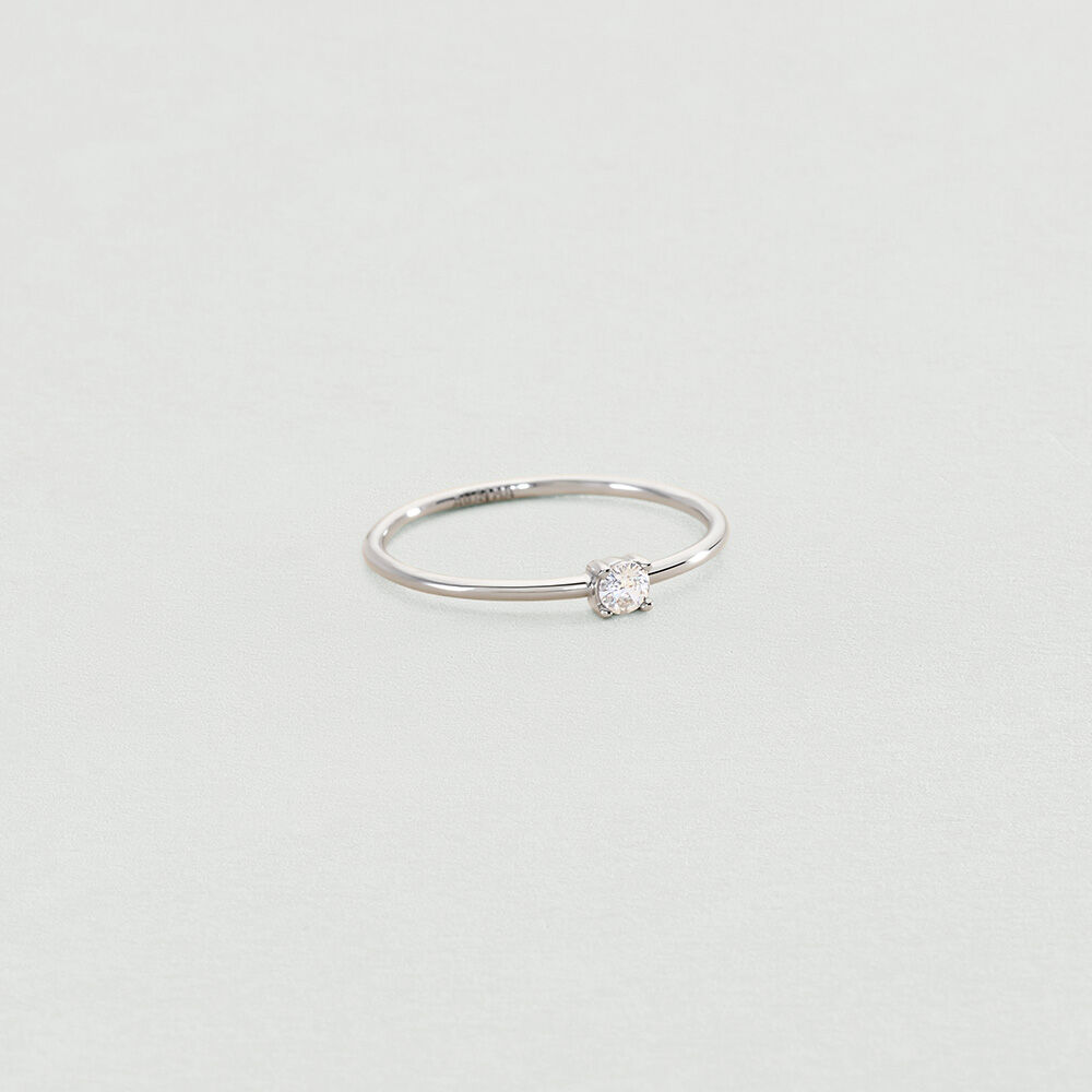 Thin ring DIAMANTE - Crystal / Silver - Outlet  | Agatha