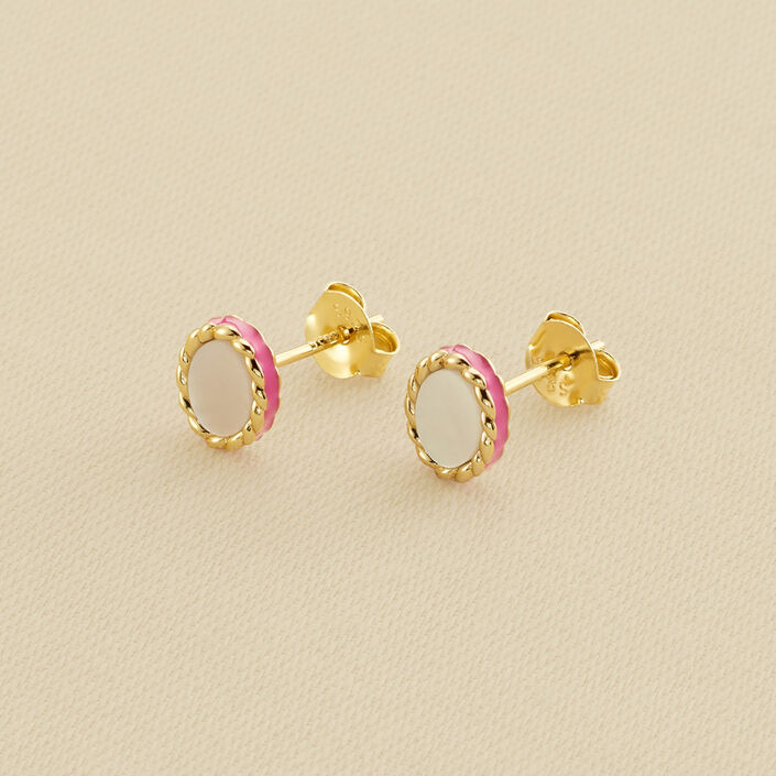 Stud earrings ATMA - Mother-of-pearl / pink - All jewellery  | Agatha