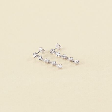Long earrings SPACEAG - Crystal / Silver - All jewellery  | Agatha