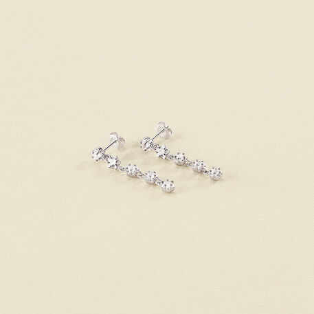 Long earrings SPACEAG - Crystal / Silver - All jewellery  | Agatha