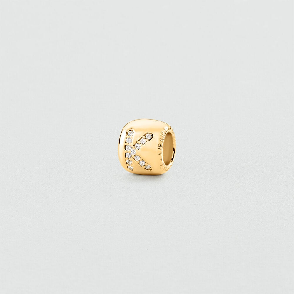 Pendant LUCKY LETTER K - Crystal / Golden - Jewellery  | Agatha