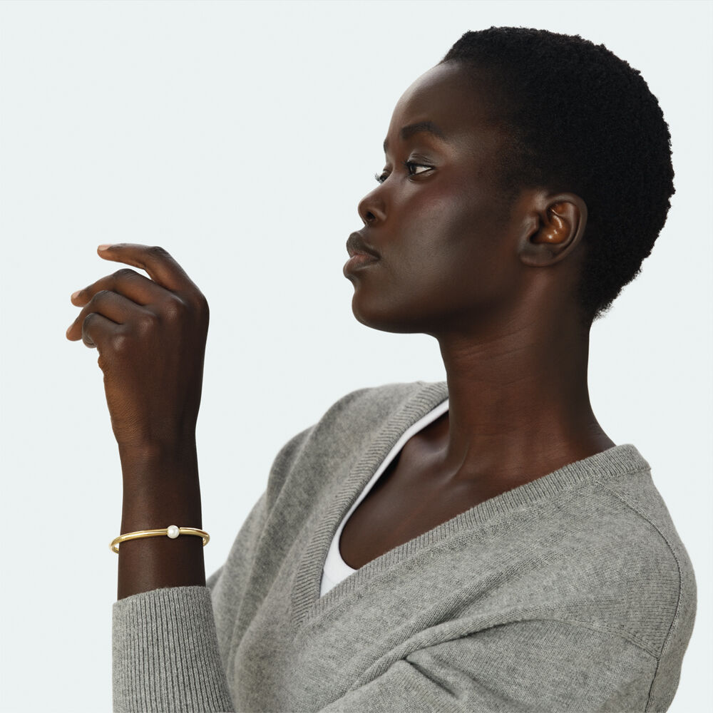 Bangle ARTICULATED BATIGNOLLES - Pearl / Gold - Bangle  | Agatha