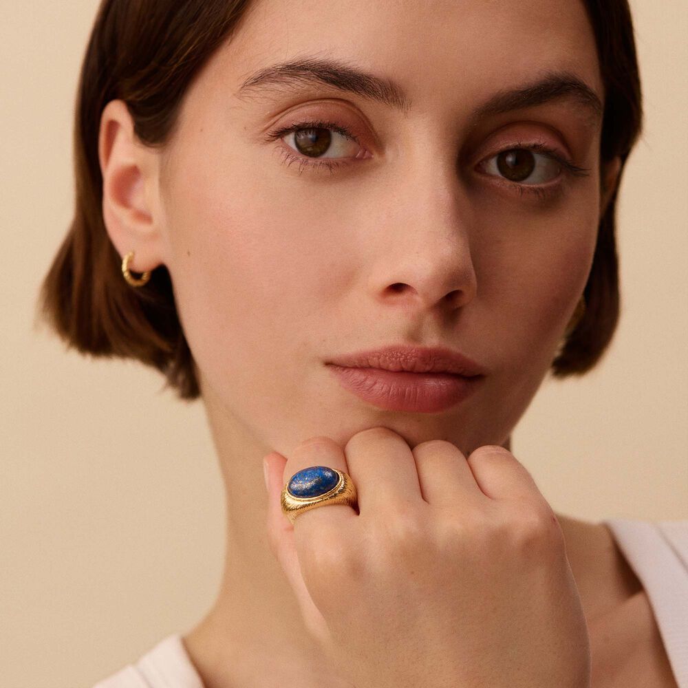 Large ring PETRA - Lapis / Gold - Jewellery  | Agatha
