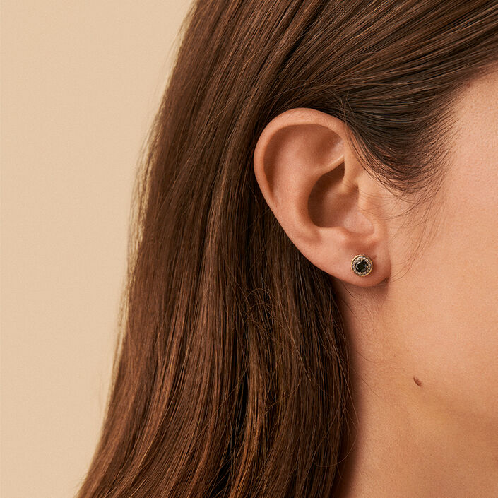Stud earrings IMPERIAL - Black / Gold - All earings  | Agatha