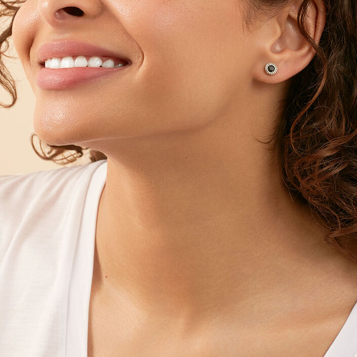 Stud earrings IMPERIAL - Black / Gold - All earings  | Agatha