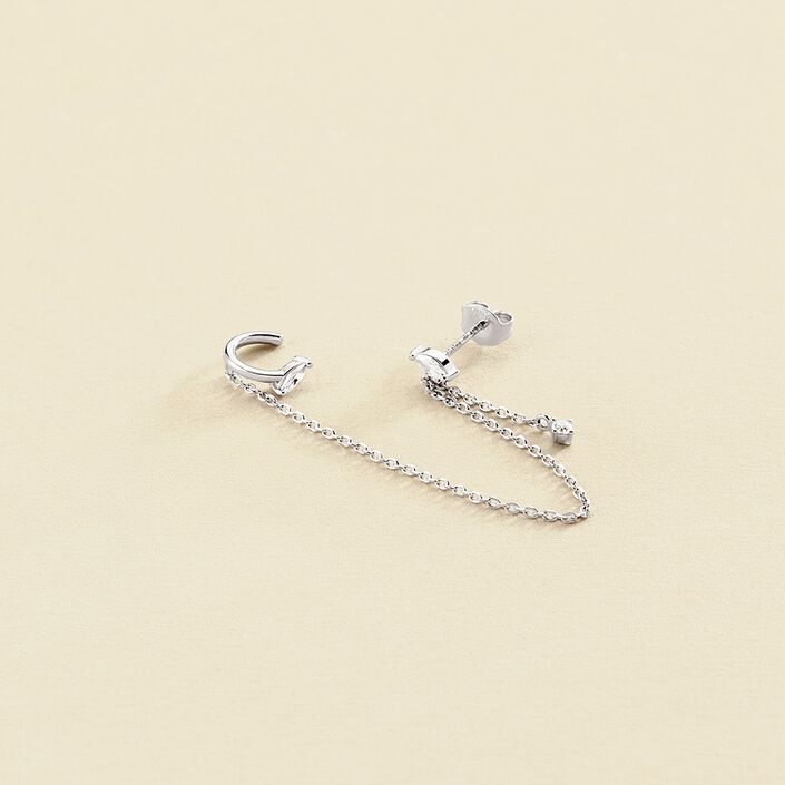 Ear cuff AMAS - Crystal / Silver - All jewellery  | Agatha