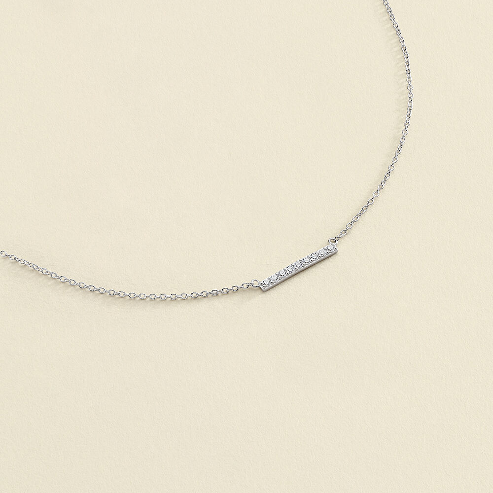 Silver bar choker store necklace