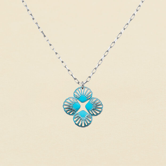 Long necklace COQUIPOP - Blue / Silver - All jewellery  | Agatha