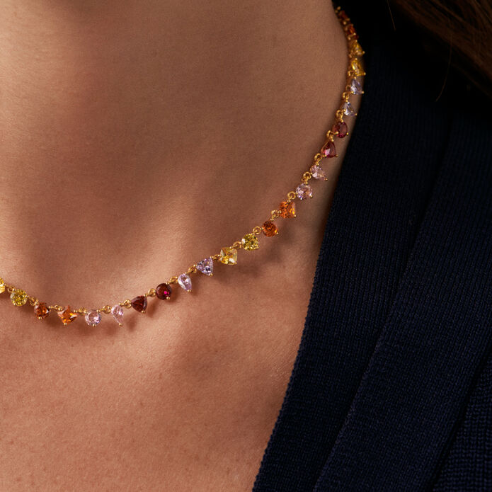 Choker necklace VAGUE - Multicolor / Gold - Choker necklace  | Agatha