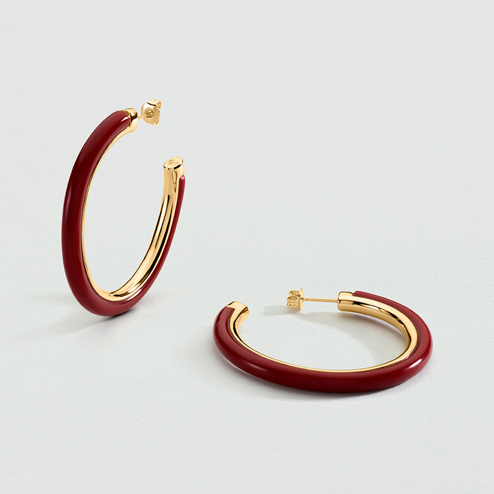 Hoops PALAIS ROYAL - Red / Gold - Earrings  | Agatha
