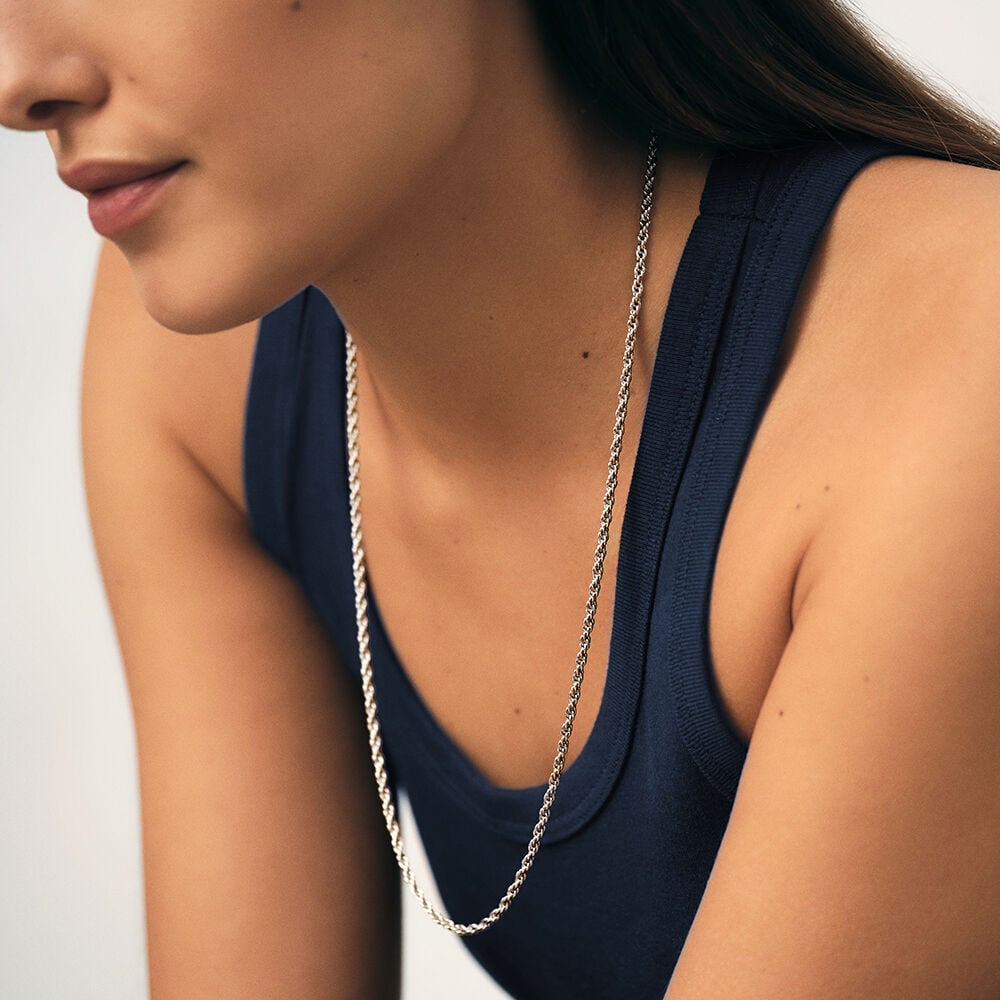 Long necklace ROPE CHAIN - Silver - Long necklace  | Agatha