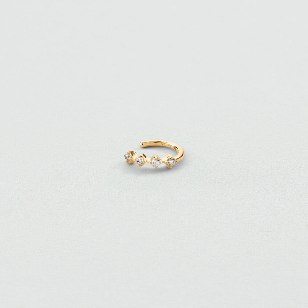 Earcuff MIX & MATCH - Crystal / Golden - Genuine silver  | Agatha