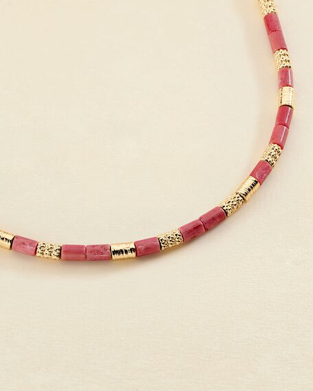 Choker necklace PETRA - Rhodochrosyte / gold - All jewellery  | Agatha