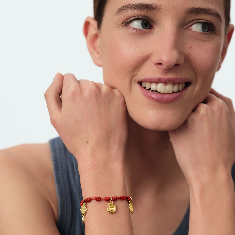 Cord bracelet CALYPSO - Red / Gold - Bracelets  | Agatha