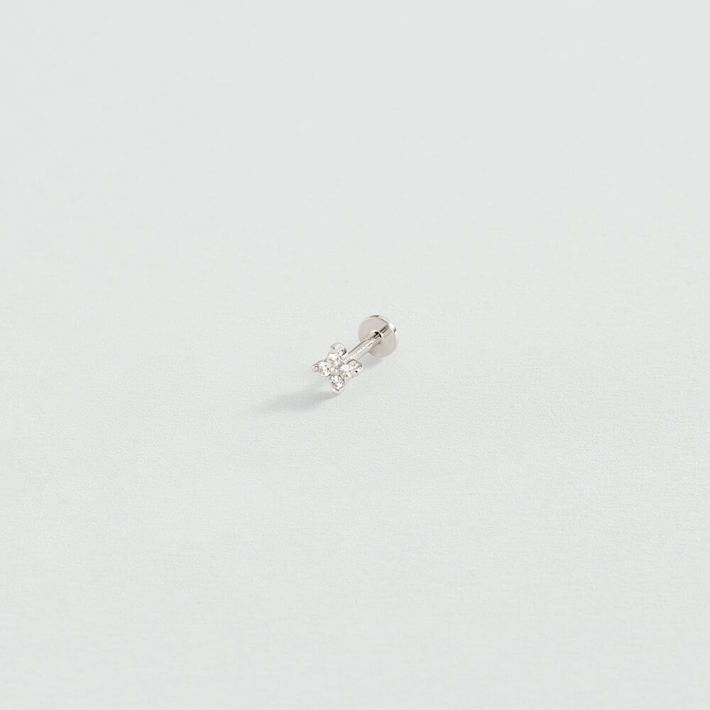 Piercing stud FLOWER MIX & MATCH - Crystal / Silver - Genuine silver  | Agatha