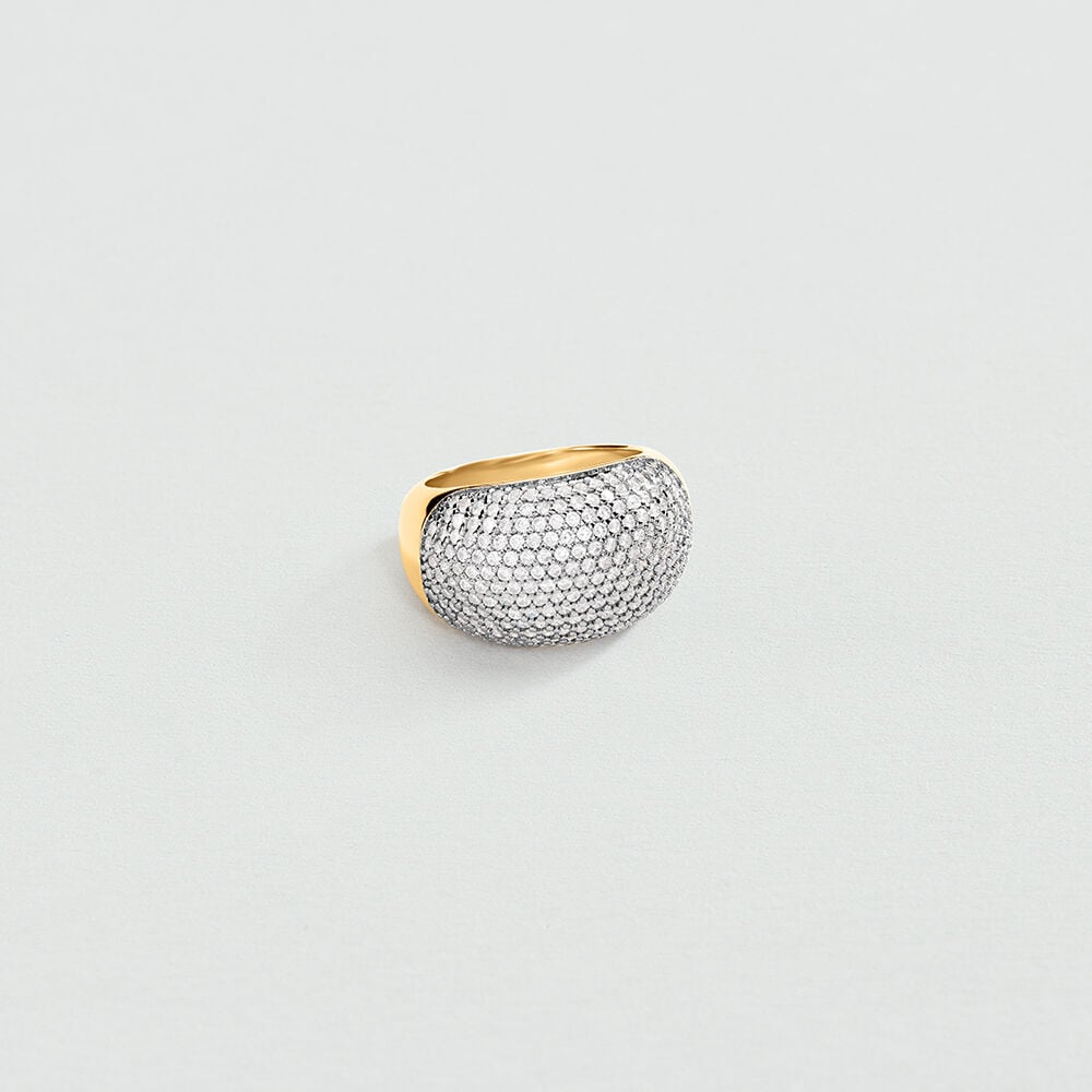 Large ring DANAE - Crystal / Golden - Large ring  | Agatha